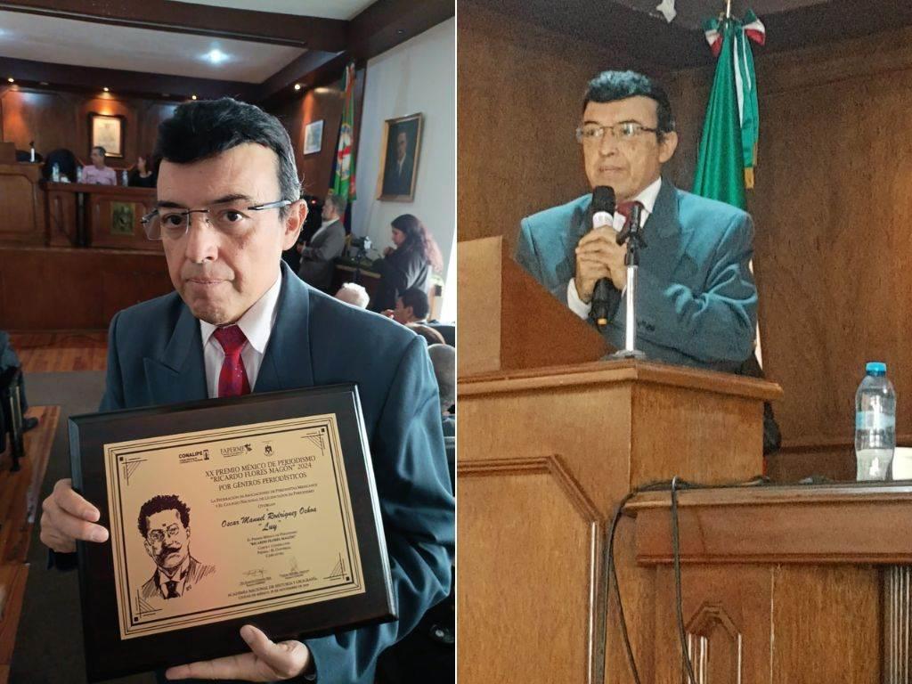 Entregan premio de periodismo a Luy, caricaturista de Imagen del Golfo