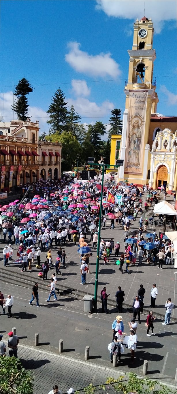 Así luce Plaza Lerdo previo al evento masivo convocado por Rocío Nahle en Xalapa