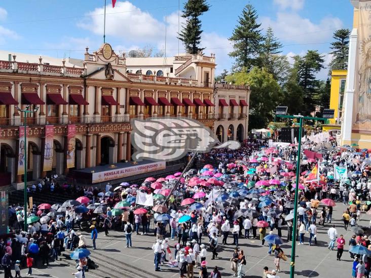 Así luce Plaza Lerdo previo al evento masivo convocado por Rocío Nahle en Xalapa