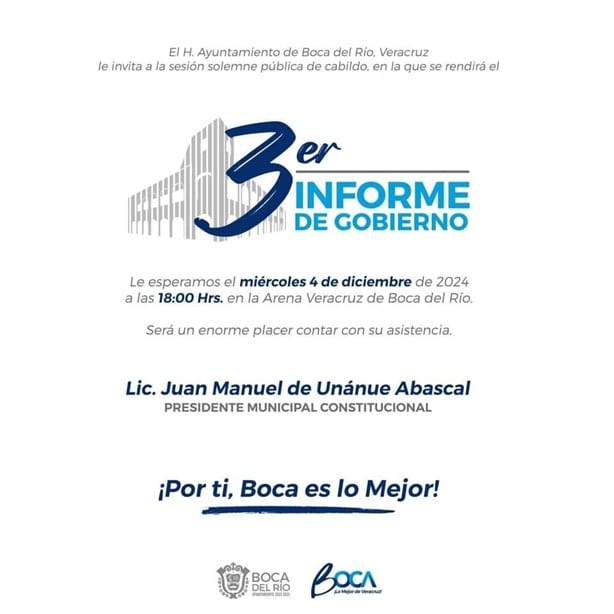 Alistan recinto para Tercer Informe de Juan Manuel Unánue, alcalde de Boca del Río