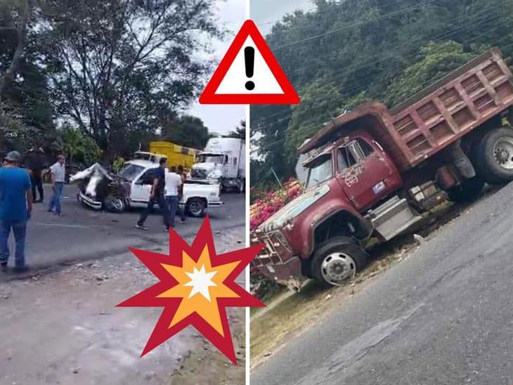 Camioneta invade el carril y termina chocando en la carretera Córdoba-Veracruz