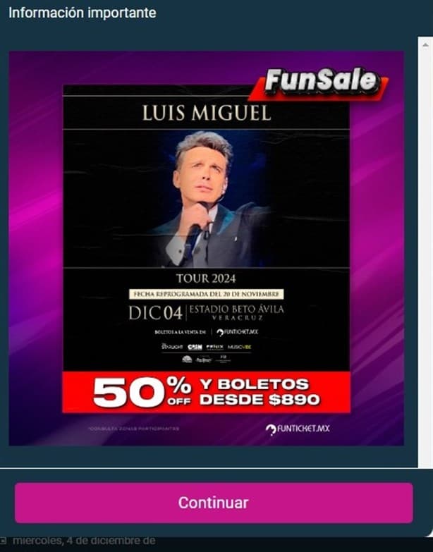 Cuánto cuestan los boletos para ver a Luis Miguel en primera fila en Veracruz con descuento