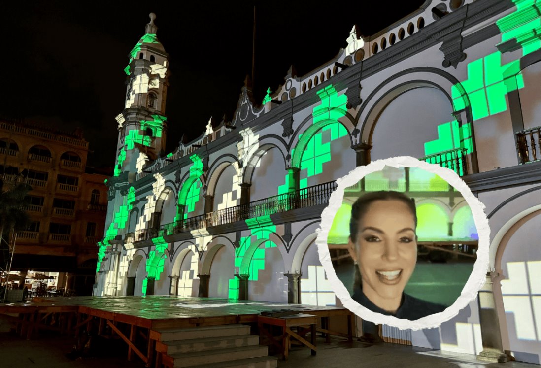 Paty Lobeira invita a disfrutar del videomapping en el Zócalo de Veracruz | VIDEO