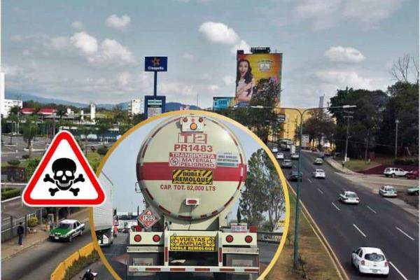 Camiones con carga peligrosa y doble remolque invaden Xalapa