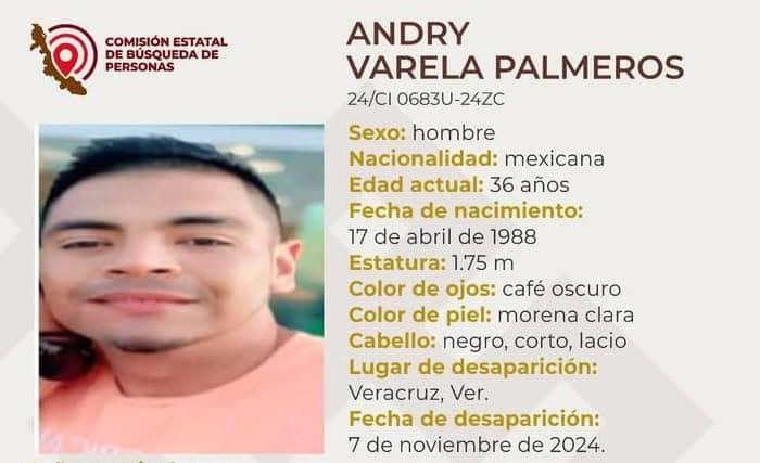 Desaparece Andry Varela, hijo de integrante de una danzonera de Paso de Ovejas