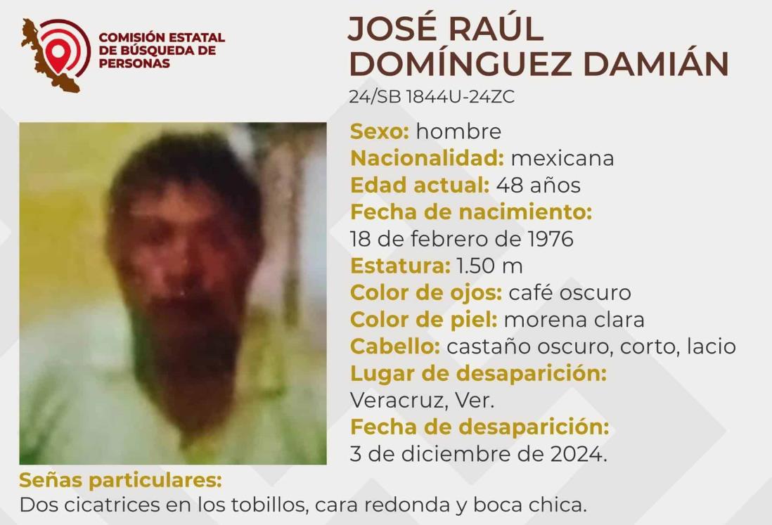 Desaparece el señor José Raúl Domínguez en el puerto de Veracruz