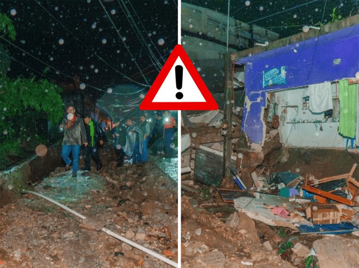 Intensas lluvias en Tlapacoyan dejan afectaciones; 2 viviendas colapsaron