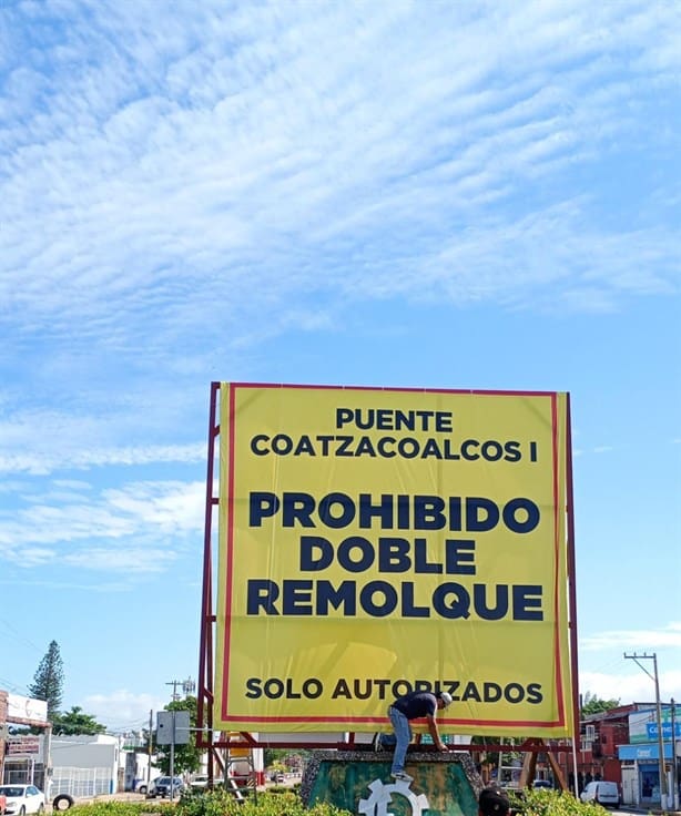 Prohíben el paso por el puente Coatzacoalcos l a estos vehículos