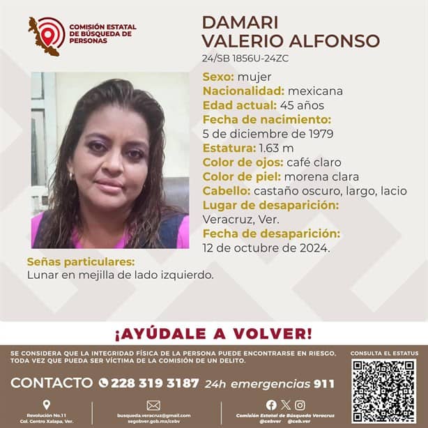 Damari Valerio cumple casi dos meses como desaparecida en Veracruz