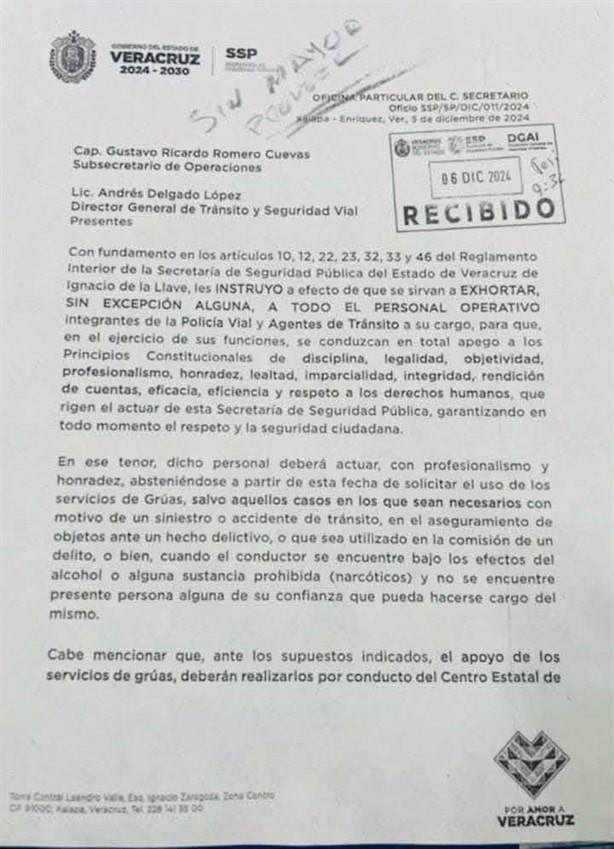 Rocío Nahle impone medidas contra abusos policiacos y negocio de grúas, ¿en que consiste?