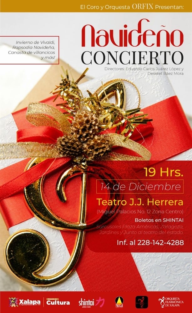 Este 14 de diciembre, habrá Concierto Navideño de la Filarmónica de Xalapa