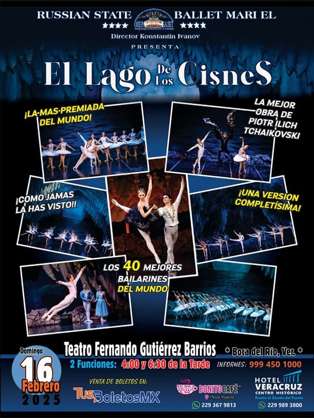 El lago de los cisnes regresa a Veracruz con el Russian State Ballet Mari El