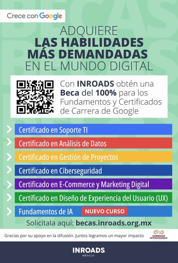 El CIIT e INROADS México lanzan convocatoria para cursar Certificados de Carrera de Google