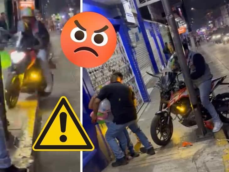 Por andar de acróbata, motociclista imprudente casi arrolla a una menor en Córdoba (+Video)