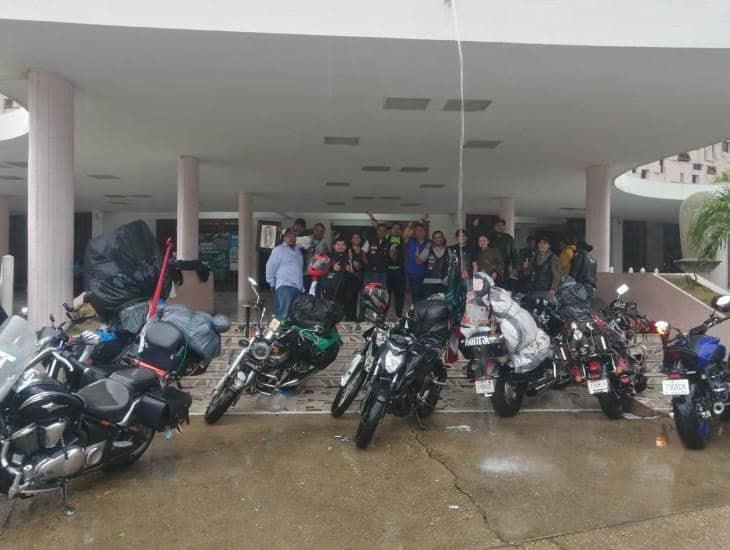 Caravana de motociclistas desafía nortazo; llegan al Santuario de la Virgen de Guadalupe | VIDEO