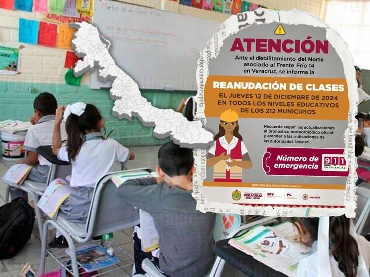 Este jueves se reanudan clases en Veracruz, evento de Norte se debilita