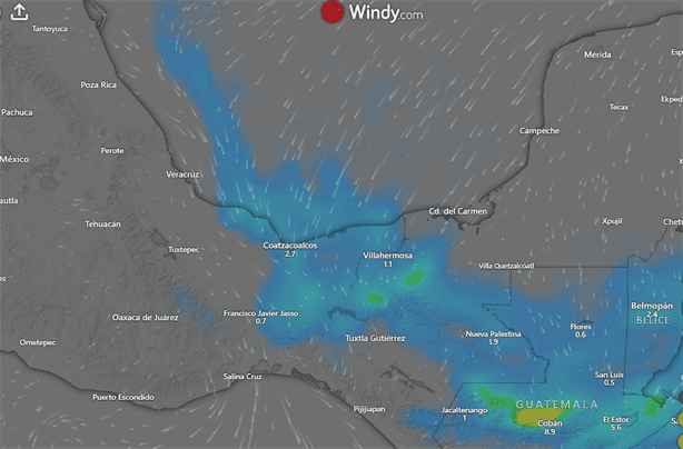 Así luce la imagen satelital del Frente Frío 14 sobre Coatzacoalcos FOTO