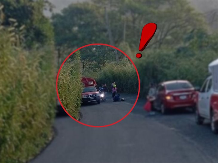 Motociclista se accidenta en la carretera Fortín-Huatusco ¡por exceso de velocidad!