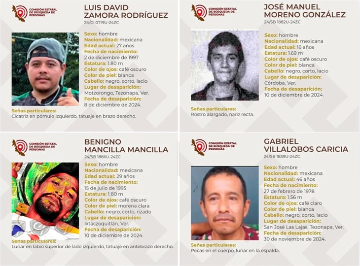 Reportan 4 desaparecidos en zona centro de Veracruz; entre ellos un menor de edad