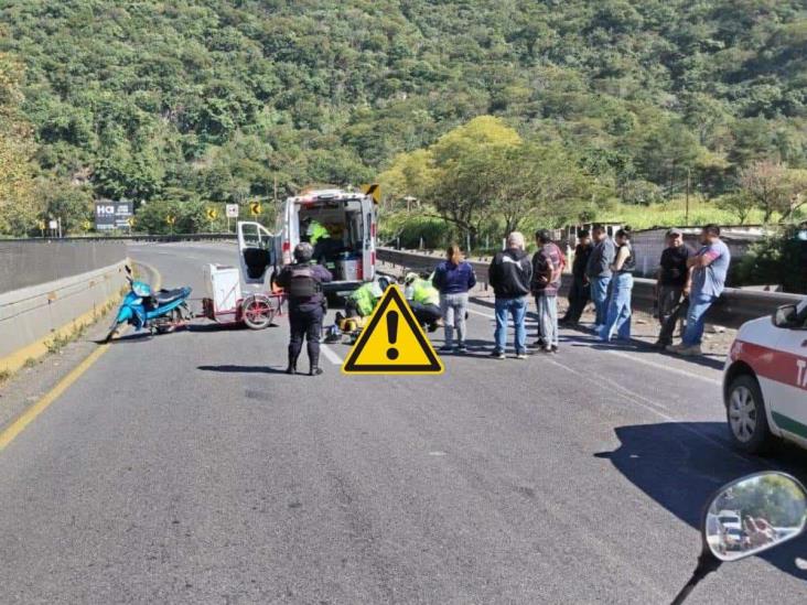 Se accidenta motociclista sobre la autopista Puebla-Orizaba
