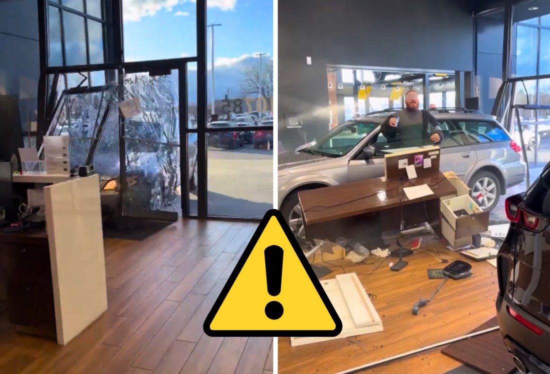 No le dejan devolver un auto defectuoso ¡Así que lo estrella contra la agencia! | VIDEO VIRAL