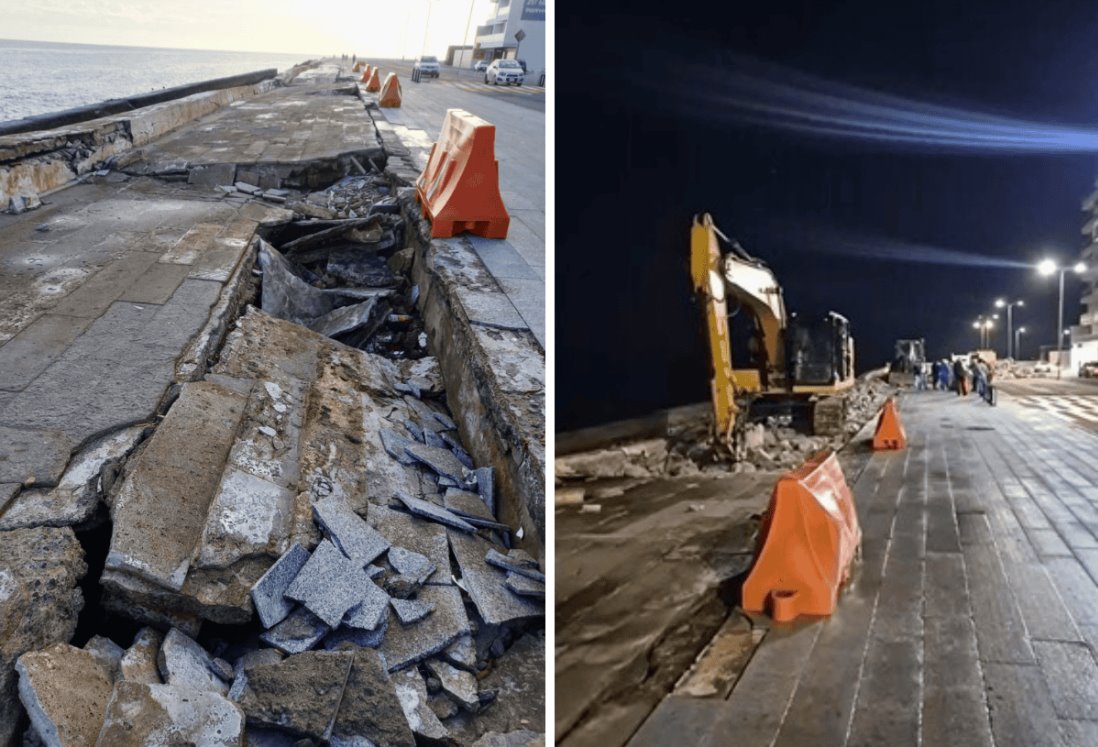 Inician reparaciones del socavón en el bulevar Ávila Camacho de Boca del Río