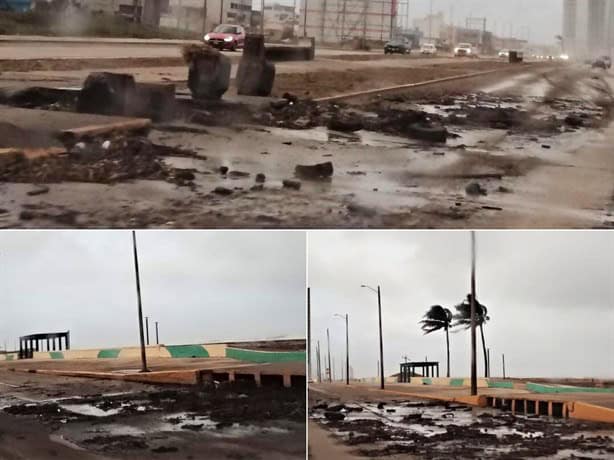 Frente Frío 14: Estas afectaciones dejó en el Malecón ¡Extrema precauciones! FOTOS