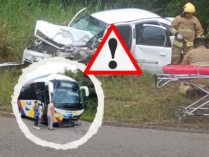 Fuerte accidente en la carretera Martínez-San Rafael deja cuatro lesionados, uno de gravedad