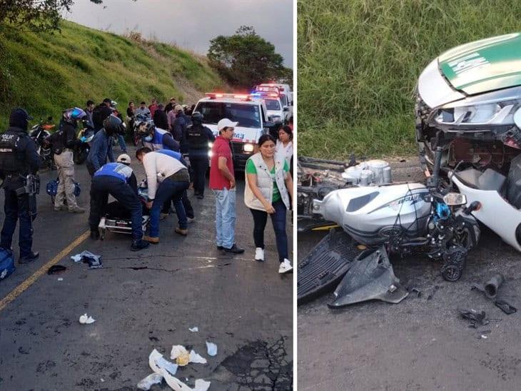 Adolescentes a bordo de una moto se accidentan en Tlalnelhuayocan y resultan gravemente heridos