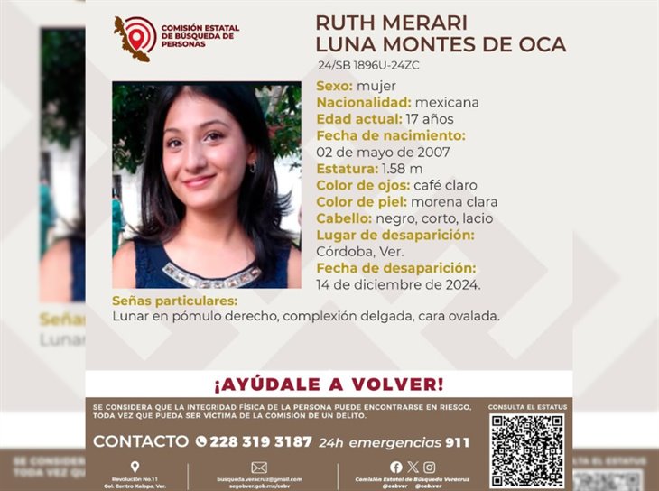 ¿La has visto?: Ruth Merari, de 17 años, está desaparecida en Córdoba