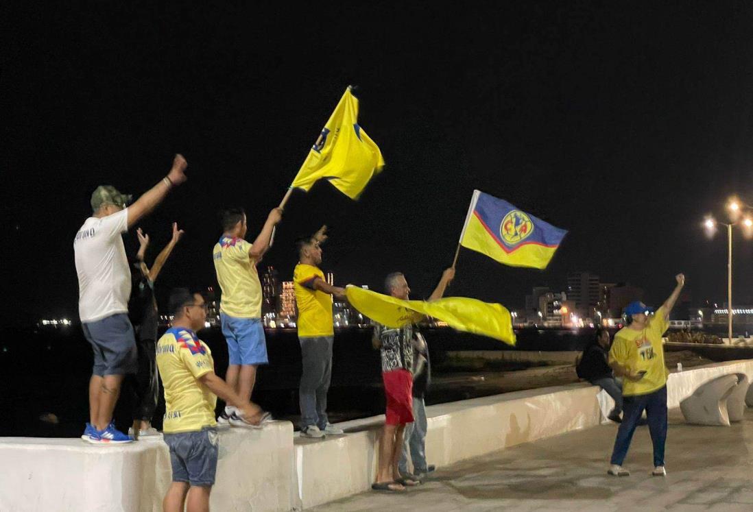 Afición celebra tricampeonato del América en Veracruz y Boca del Río