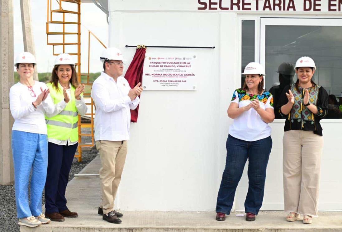 Rocío Nahle supervisa los trabajos de la planta solar de Pánuco