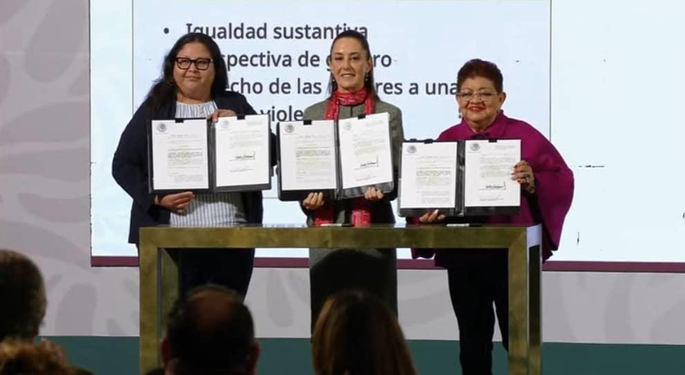 Claudia Sheinbaum firma decretos en pro de la igualdad sustantiva de las mujeres