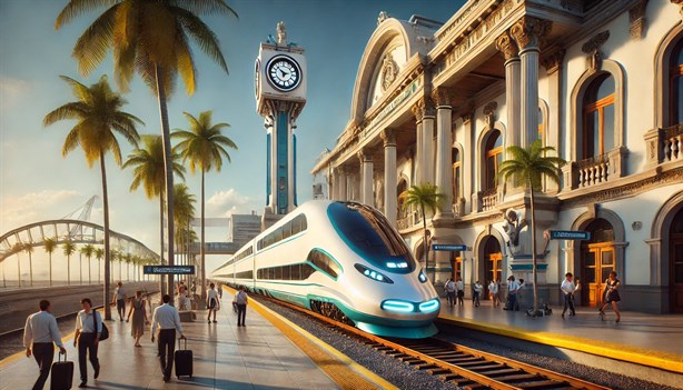 Así luciría el nuevo tren de pasajeros México-Veracruz según la inteligencia artificial