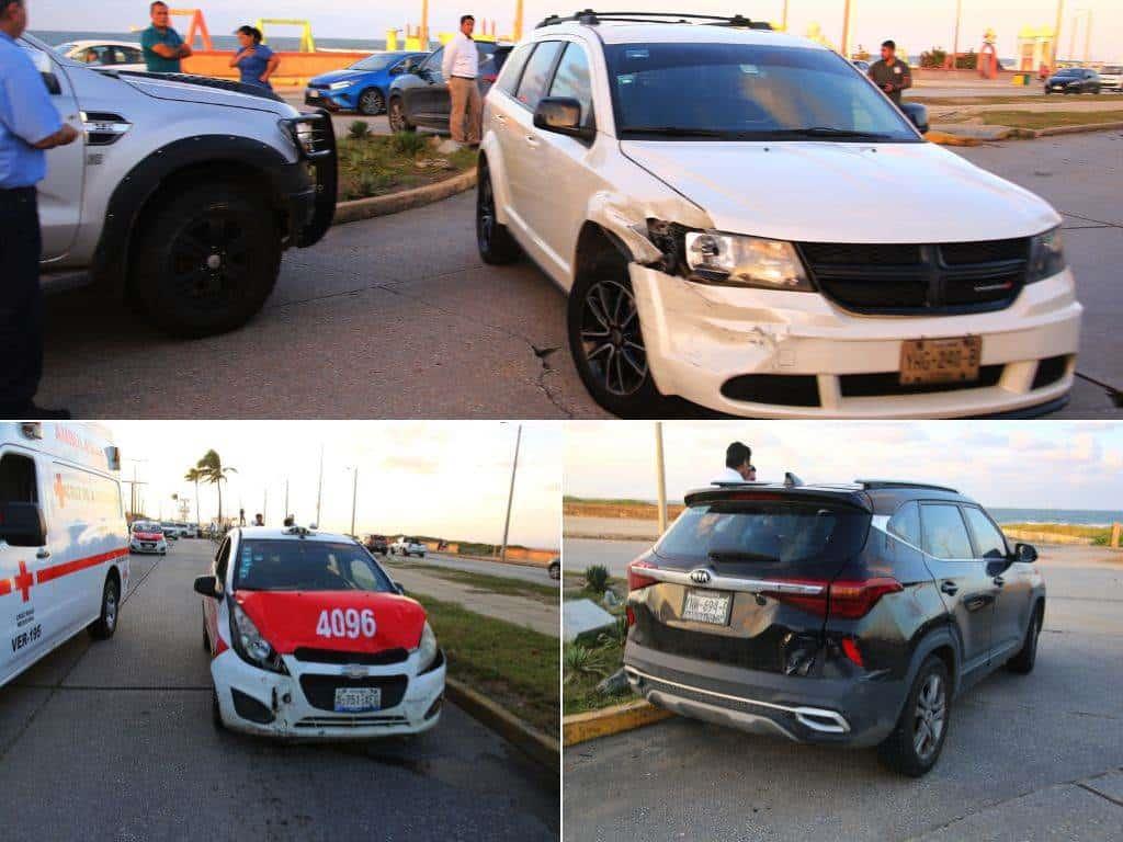 Dos lesionados deja carambolazo en el Malecón Costero l VIDEO