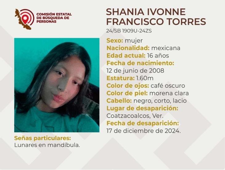 Buscan a Shania Ivonne de 16 años en Coatzacoalcos, se encuentra desaparecida