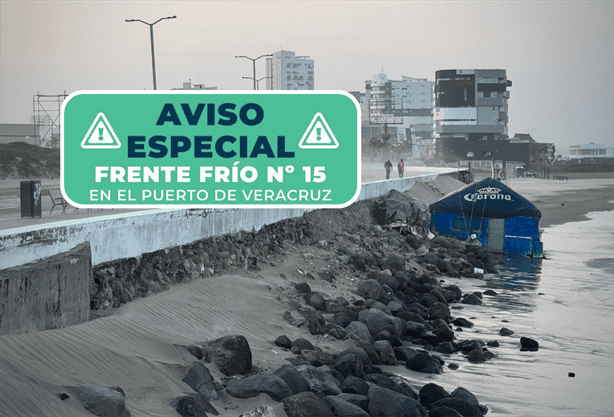 Lanzan Aviso Especial por evento de norte en Veracruz de hasta 60 km/h