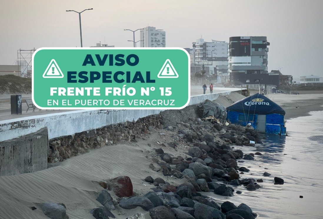 Lanzan Aviso Especial por evento de norte en Veracruz de hasta 60 km/h