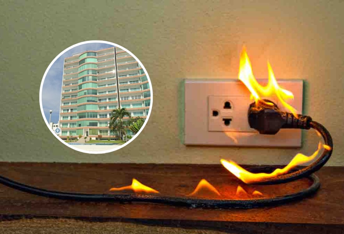 Evacuan torre habitacional en Boca del Río por incendio; un menor resultó con quemaduras