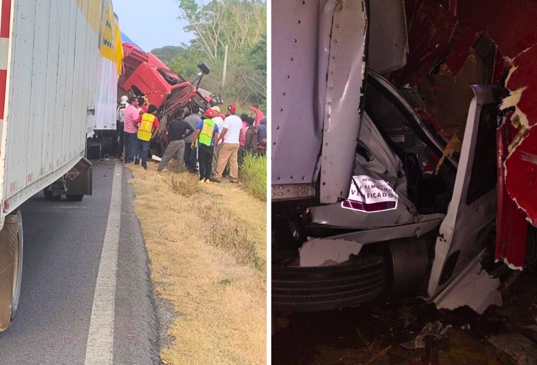 Accidente fatal entre tráiler y camioneta de Coppel deja dos muertos en Cotaxtla