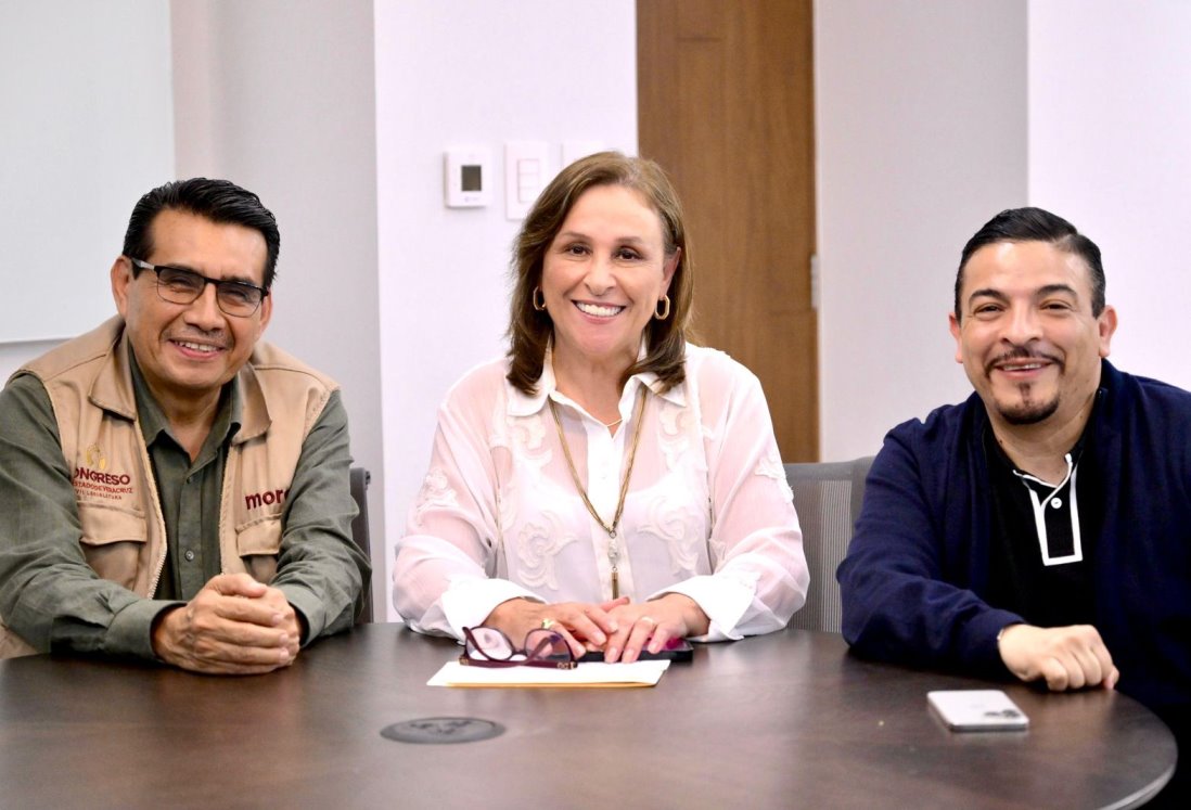 Rocío Nahle se reúne con presidente de Jucopo y delegado de Bienestar de Veracruz