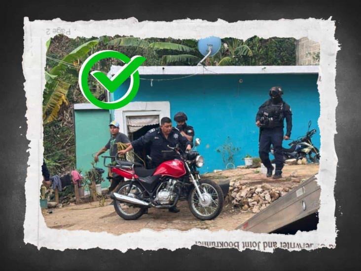 Recuperan motocicleta robada en Tlapacoyan; hay 2 detenidos