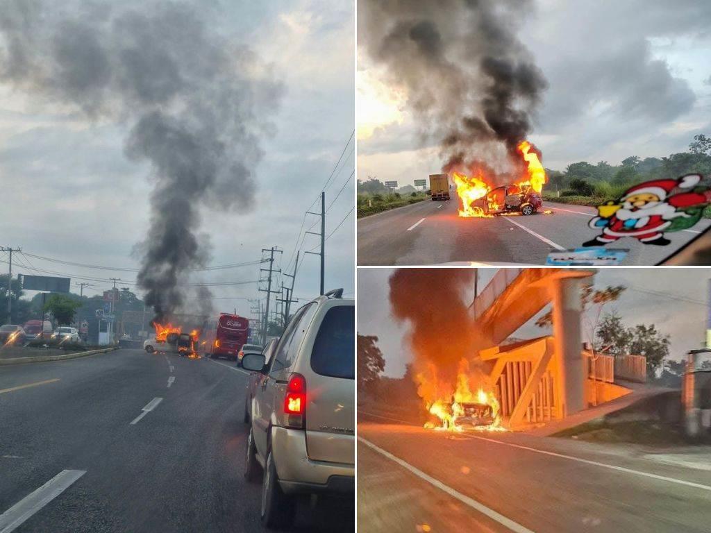 Tabasco amanece con quema de vehículos y motín en reclusorio