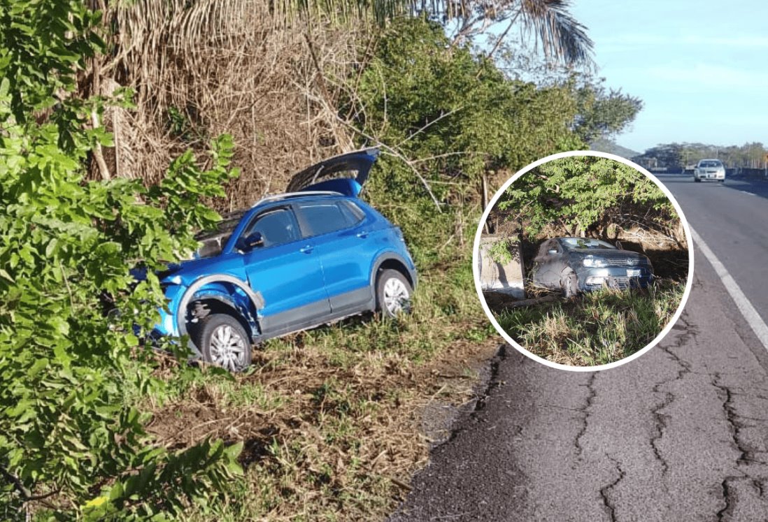 Vehículos salen de la carretera Cardel – Nautla tras chocar