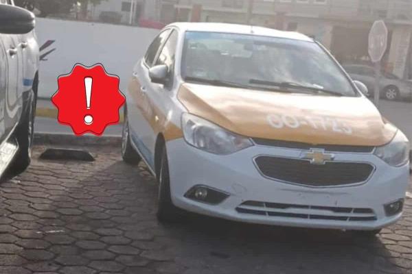 Abandonan taxi de Córdoba en Cuitláhuac; desconocen paradero del operador