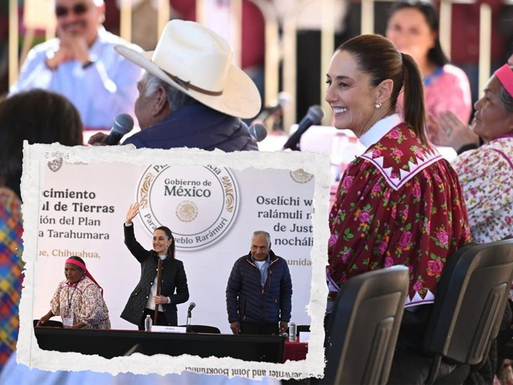 Claudia Sheinbaum restituye tierras a comunidades de la Sierra Tarahumara, en Chihuahua