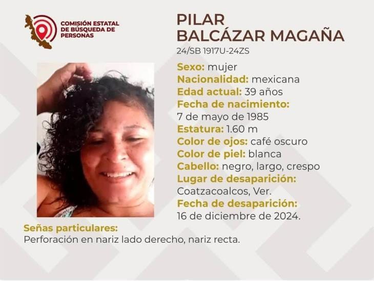 Buscan en Coatzacoalcos a Pilar Balcázar, hace 5 días está desaparecida