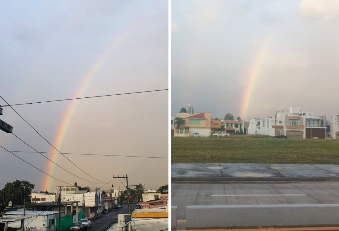 Se forma arcoíris en Veracruz y Boca del Río tras lluvia este viernes 20 de diciembre