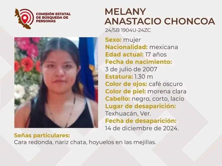 Melany desaparece en Texhuacan; claman ayuda para encontrarla