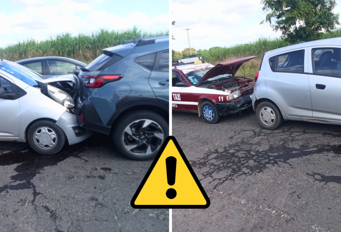 Choque múltiple en carretera de Tierra Blanca deja tres heridos y daños materiales